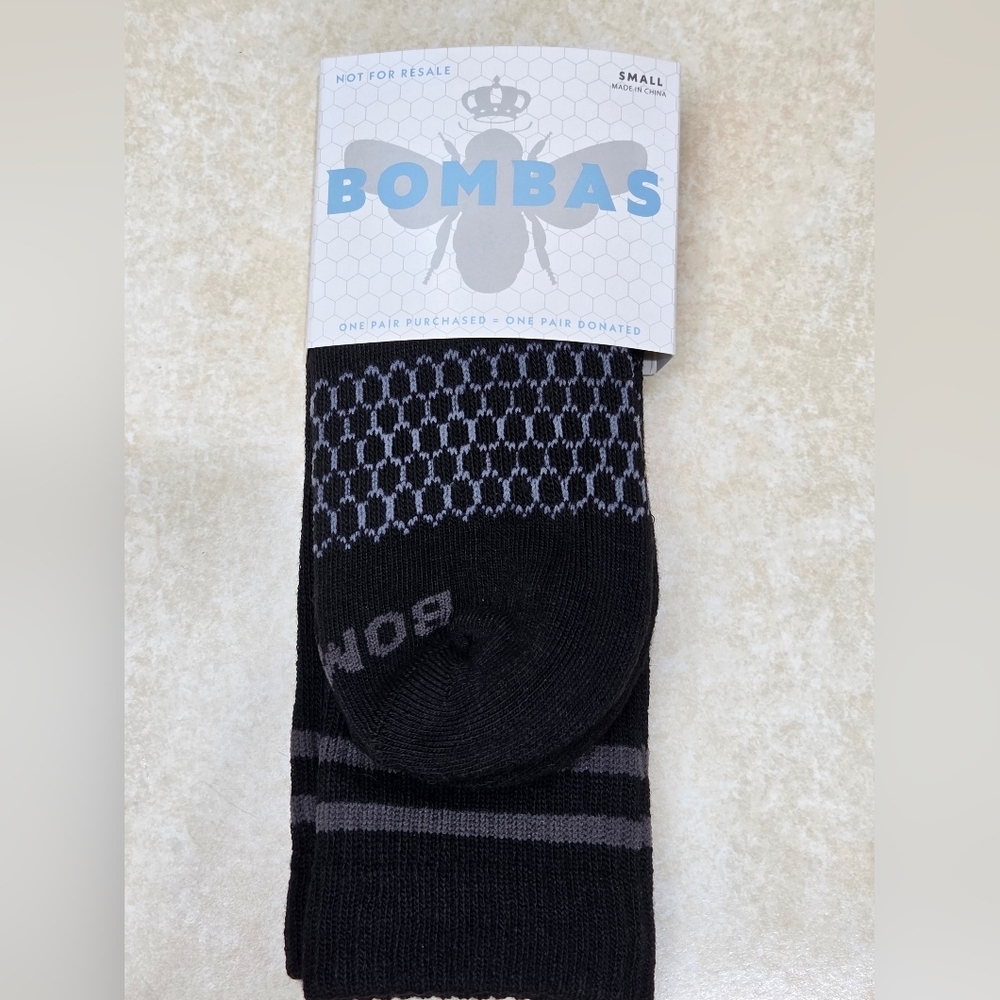 Bombas Crew Calf Socks Small Black~Grey Womens BNWT 5 Pair Bee Better - Picture 4 of 13